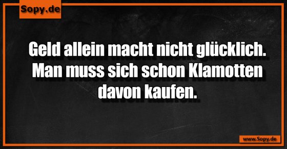 Geldklassiker mit Pointe: Klamotten machen glücklich