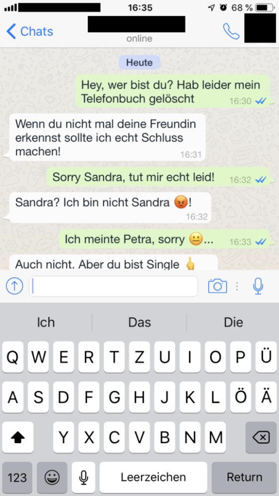 Telefonbuch gelöscht