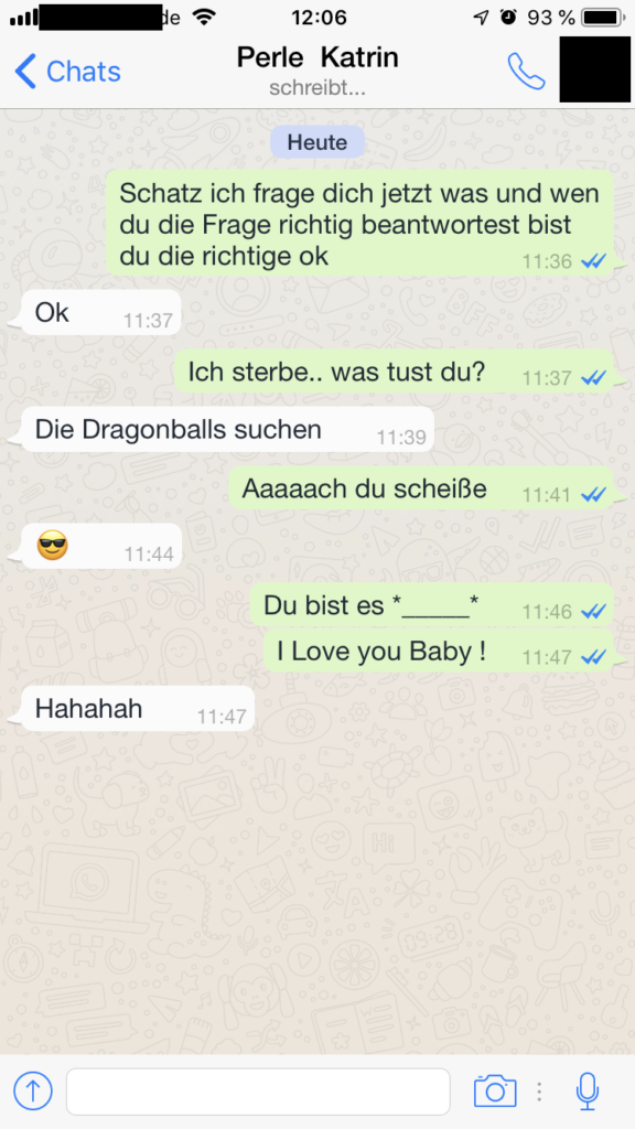 Lustiges Spruchbild zu Die Dragonballs suchen: Die Dragonballs suchen: Schatz ich Frage dich jetzt was und wenn du die Frage richtig beantwortest, bist du die richtige okokIch…