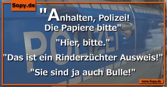 Polizeikontrolle mit Pointe: Bulle bleibt Bulle