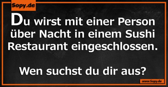 Gedankenspiel eingeschlossen: Wen wählst du im Sushi-Restaurant