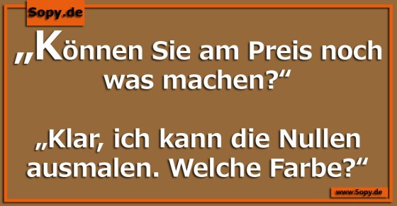 Preisverhandlung mit Humor: Nullen bunt ausmalen