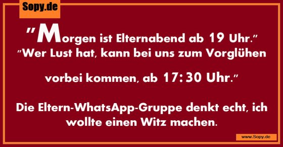 Morgen ist Elternabend