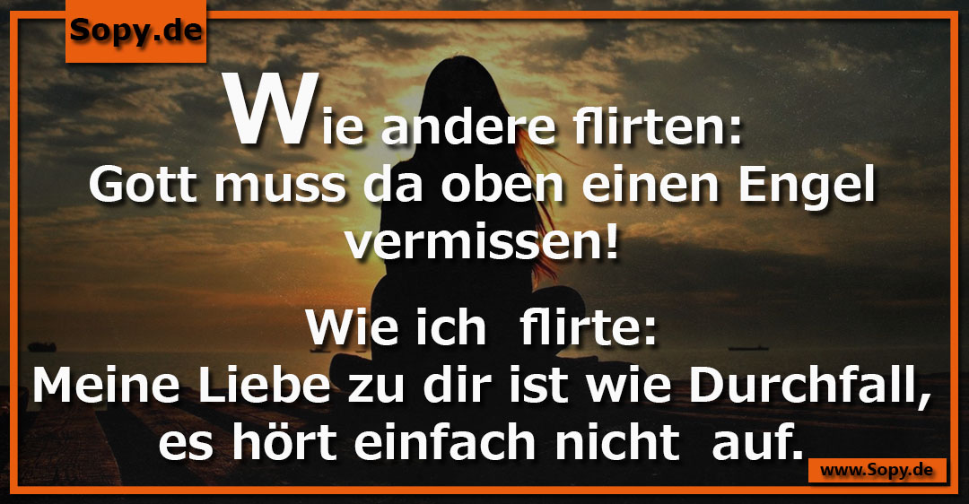 Zwei kontrastierende Flirtszenen symbolisieren schrägen Vergleich mit Durchfall-Pointe