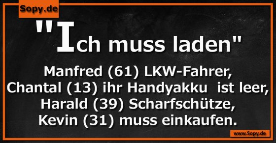 Alltagsparallelen: Vier Menschen müssen laden