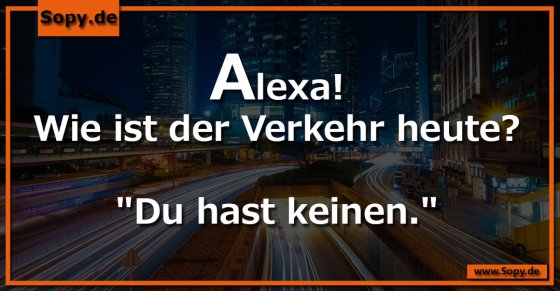 Alexawitz einsam: Verkehr fragen und Wahrheit hören