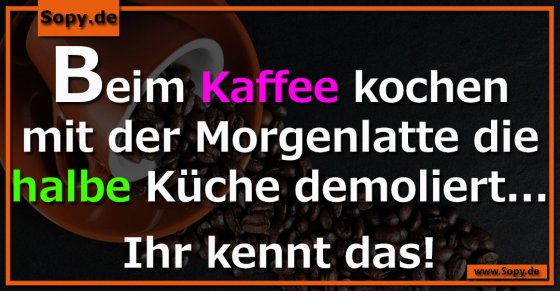 Morgenlatte beim Kaffeekochen sorgt für Küchenchaos