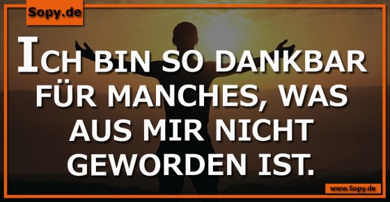 Selbstironie pur: Dankbar für nicht Gewordenes