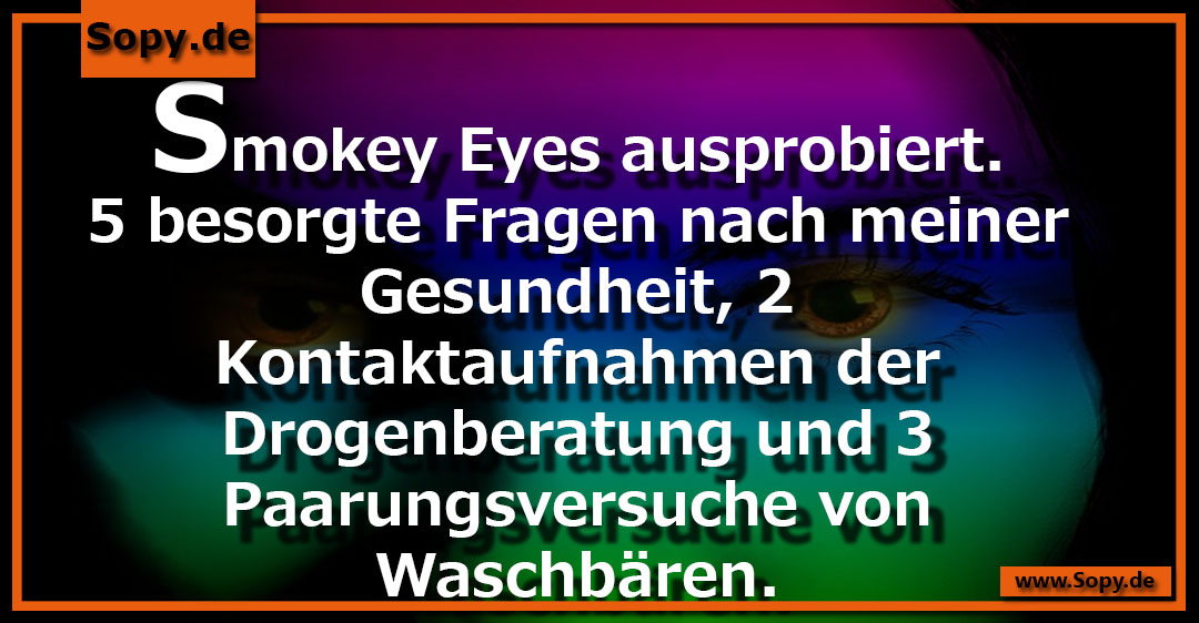 Verschmiertes Augen Make-up symbolisiert humorvolles Make-up-Missgeschick mit Waschbär-Optik