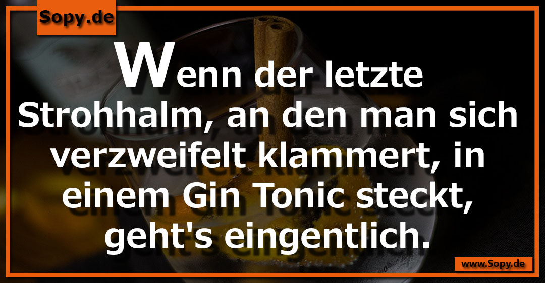 Gin Tonic Glas mit Strohhalm symbolisiert entspannten Umgang mit Krisen