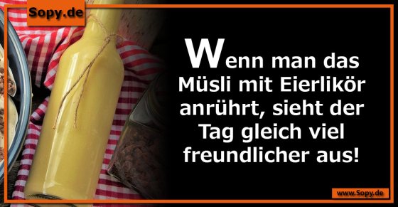 Frühstücksidee gewagt: Müsli mit Eierlikör verfeinert