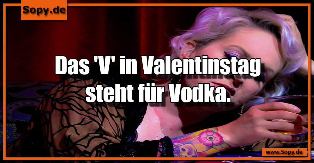 Wodkaglas statt Rosenstrauß symbolisiert freche Valentinsalternative für feiernde Singles