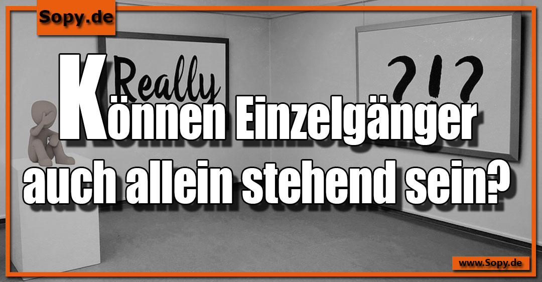 Lustiges Spruchbild zu Einzelgänger: Einzelgänger: Können Einzelgänger auch allein stehend sein?