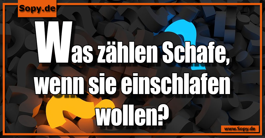 Lustiges Spruchbild zu Schafe: Schafe: Was zählen Schafe, wenn sie einschlafen wollen?
