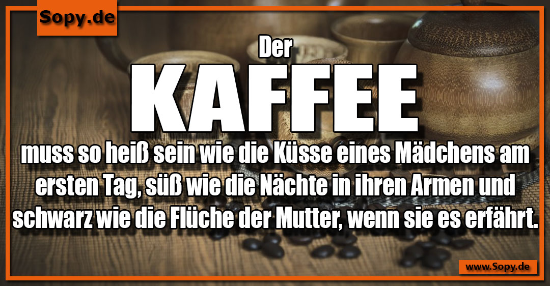 Dampfende Kaffeetasse symbolisiert poetisch beschriebenen Kaffeegenuss mit frecher Pointe