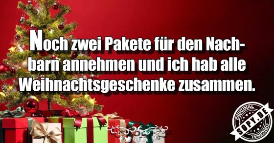 Weihnachtsgeschenke fertig dank Paketen vom Nachbarn