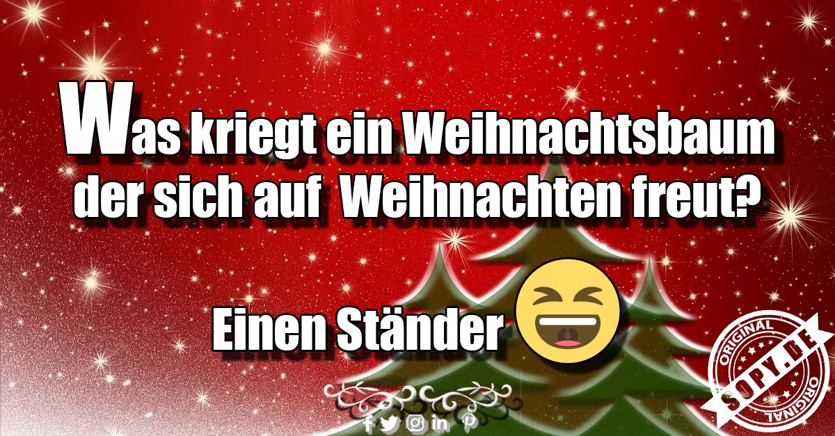 Geschmückter Weihnachtsbaum mit Ständer symbolisiert zweideutigen Weihnachtswitz