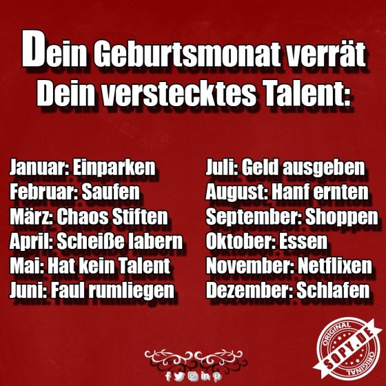 Geburtsmonat verrät verstecktes Talent mit Augenzwinkern