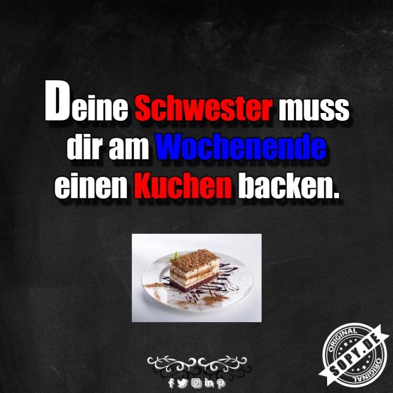 Geschwisterforderung süß: Kuchen am Wochenende gefordert