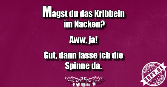 Spinne im Nacken