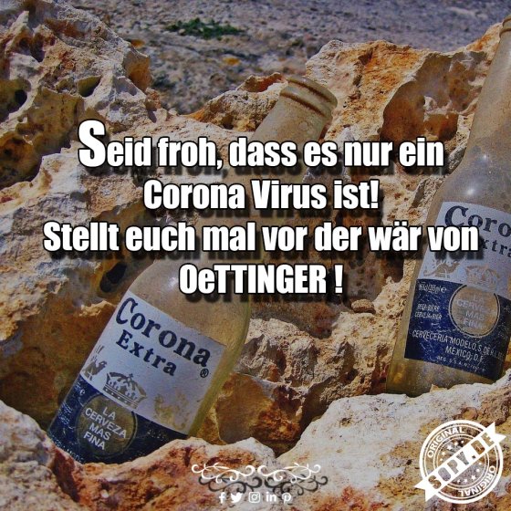 Vergleichshumor: Froh, dass es nur Corona war
