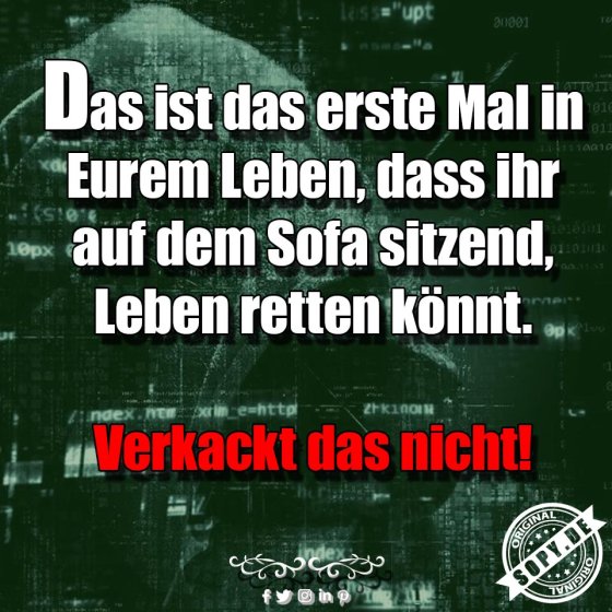Couchheldentum ernst genommen: Leben retten auf Sofa