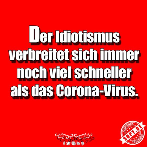 Idiotismusvergleich bissig: Schneller als das Coronavirus