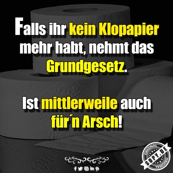 Politiksatire zum Klopapiermangel: Grundgesetz als Ersatz