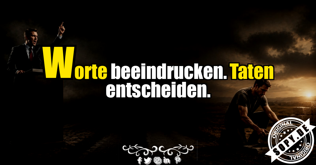 Kontrast zwischen einer redenden Person und einem arbeitenden Menschen