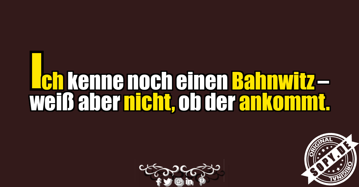 Lustiger Bahnwitz mit Wortspiel