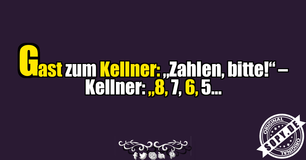 Lustiger Kellnerwitz mit Countdown