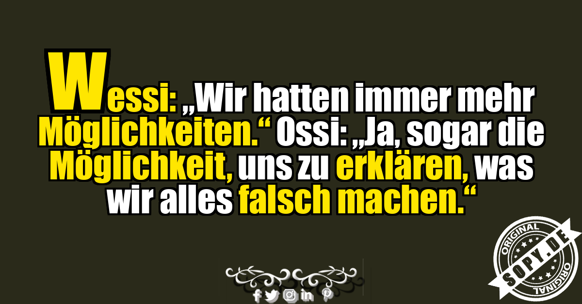Ost West Witz über Möglichkeiten und Erklärungen