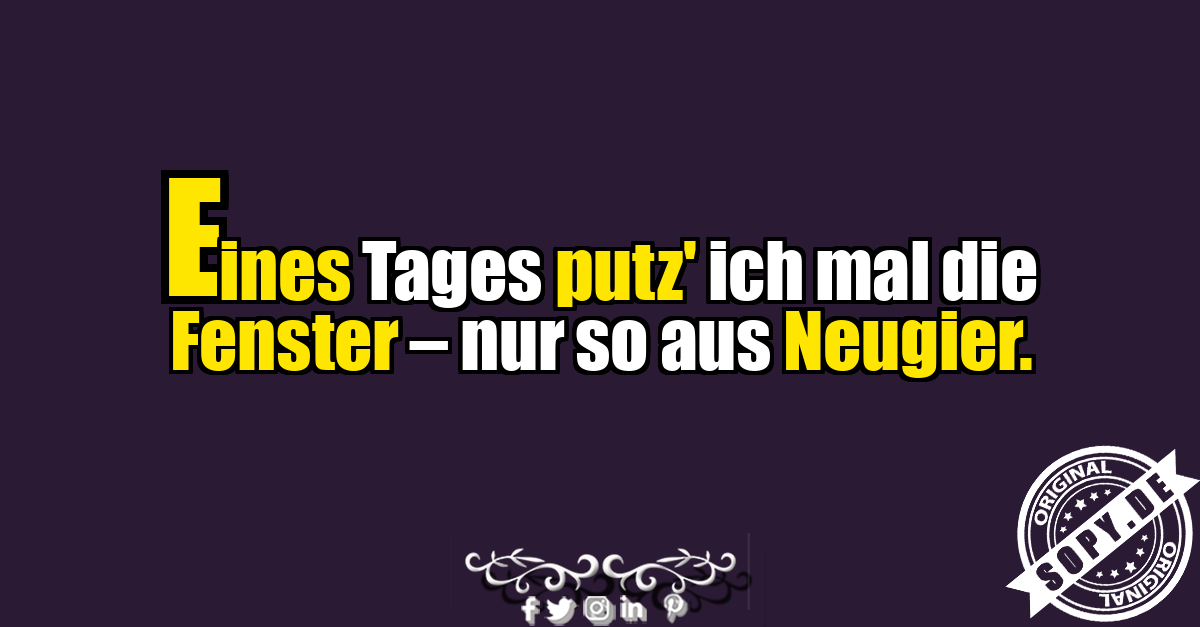 Lustiger Fensterputz Spruch