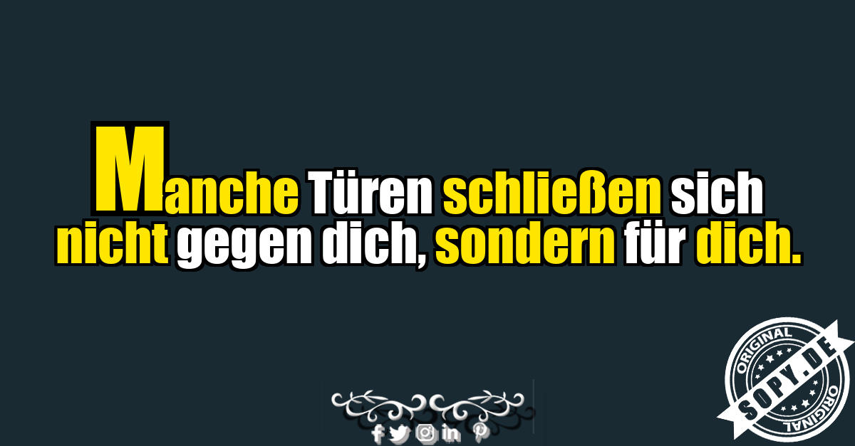 Klassischer Spruch über geschlossene Türen und Chancen