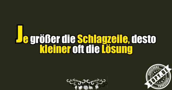 Große Schlagzeile, kleine Lösung