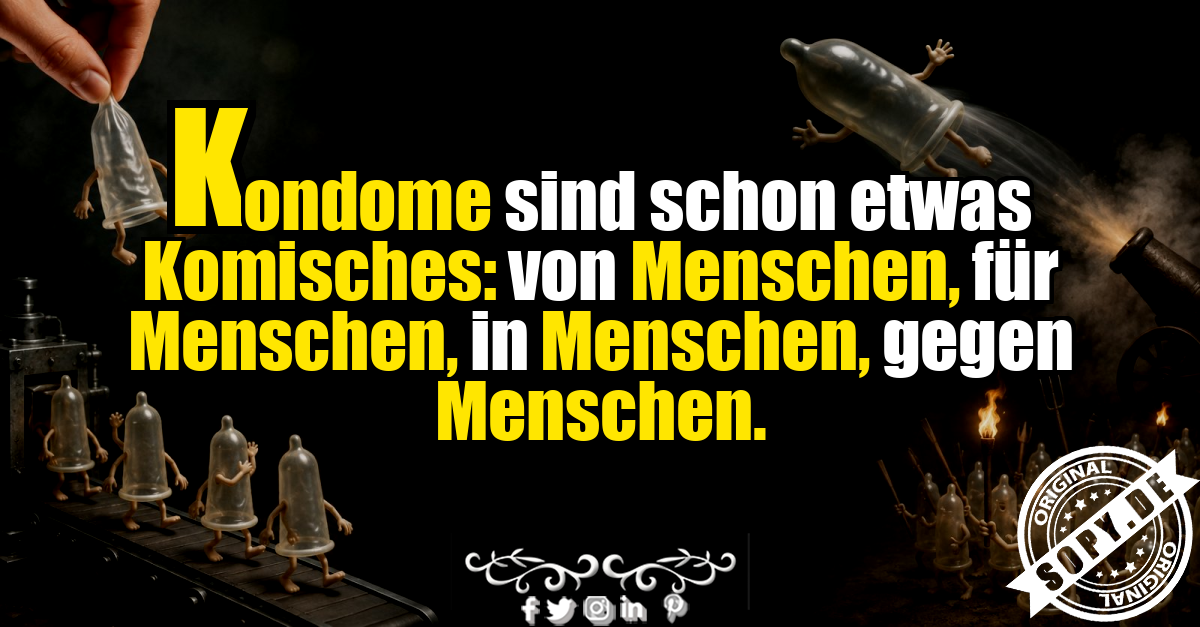 Witzige Kondomfiguren in einer dramatischen Szene