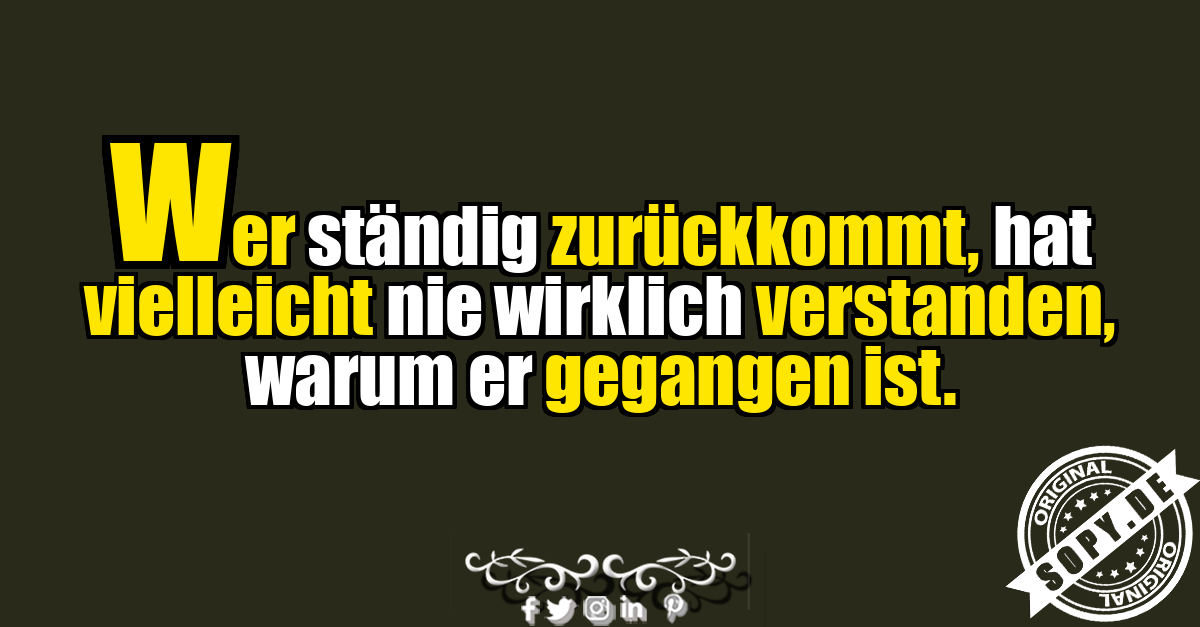 Anti Love Spruch über Rückkehr und Trennung