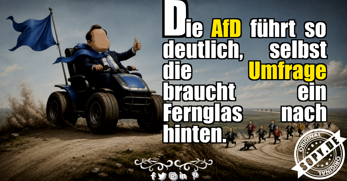 AfD Umfragen als riesiger Vorsprung vor politischen Verfolgern karikiert