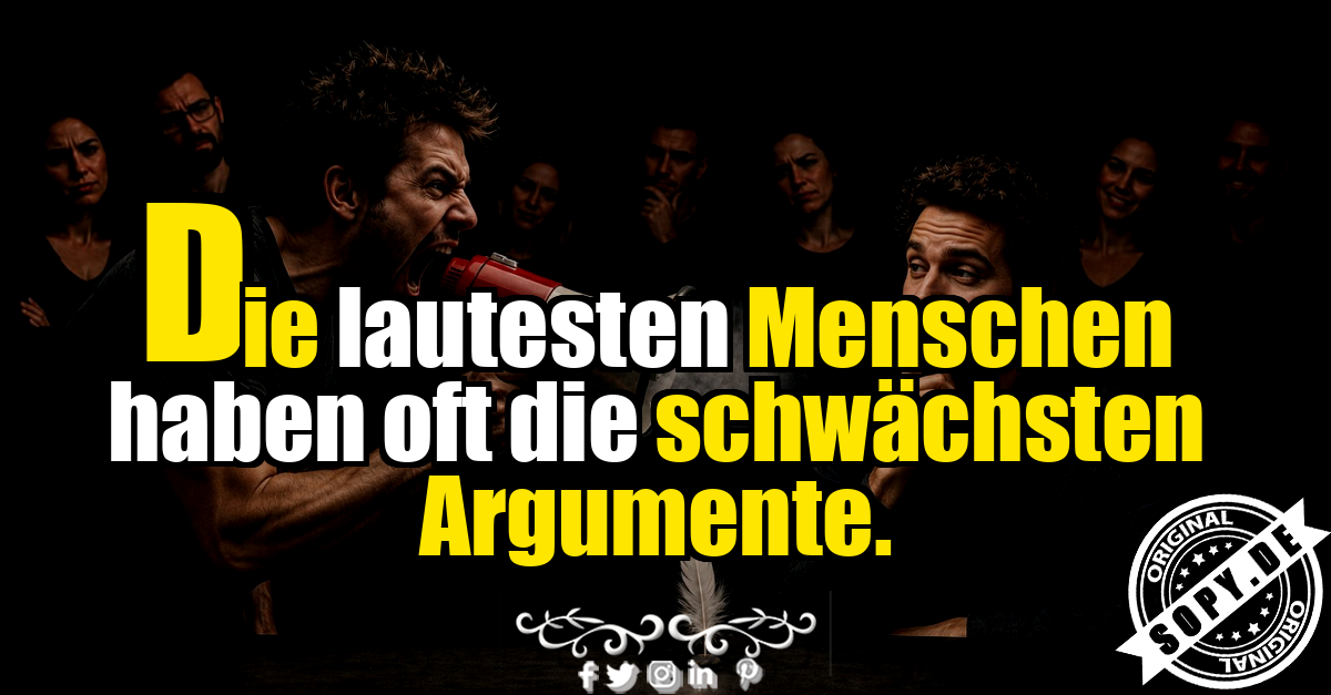 Ruhiger Zuhörer begegnet lauten Menschen mit starken Argumenten gelassen