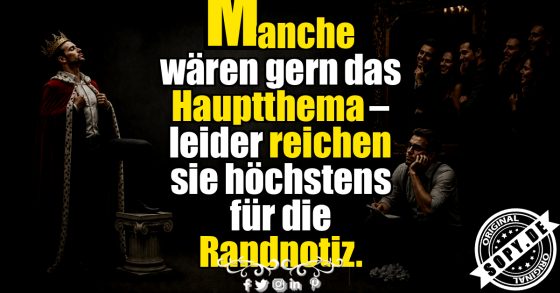 Hauptthema werden gelingt nicht mit bloßer Selbstdarstellung