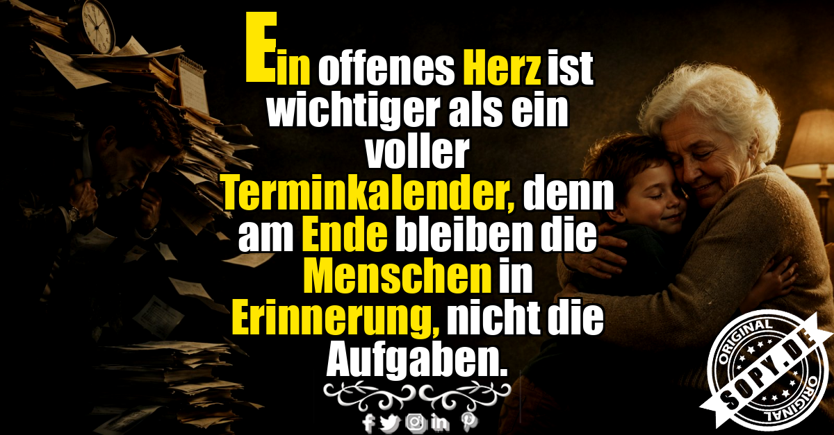 Erschöpfter Mann und liebevolle Umarmung zeigen Herz statt Hektik