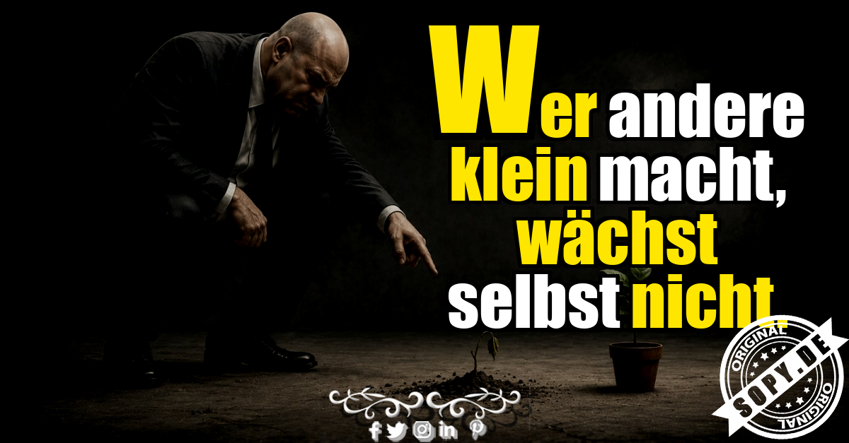 Kleinmachen als düstere Szene mit Mann und schwacher Pflanze