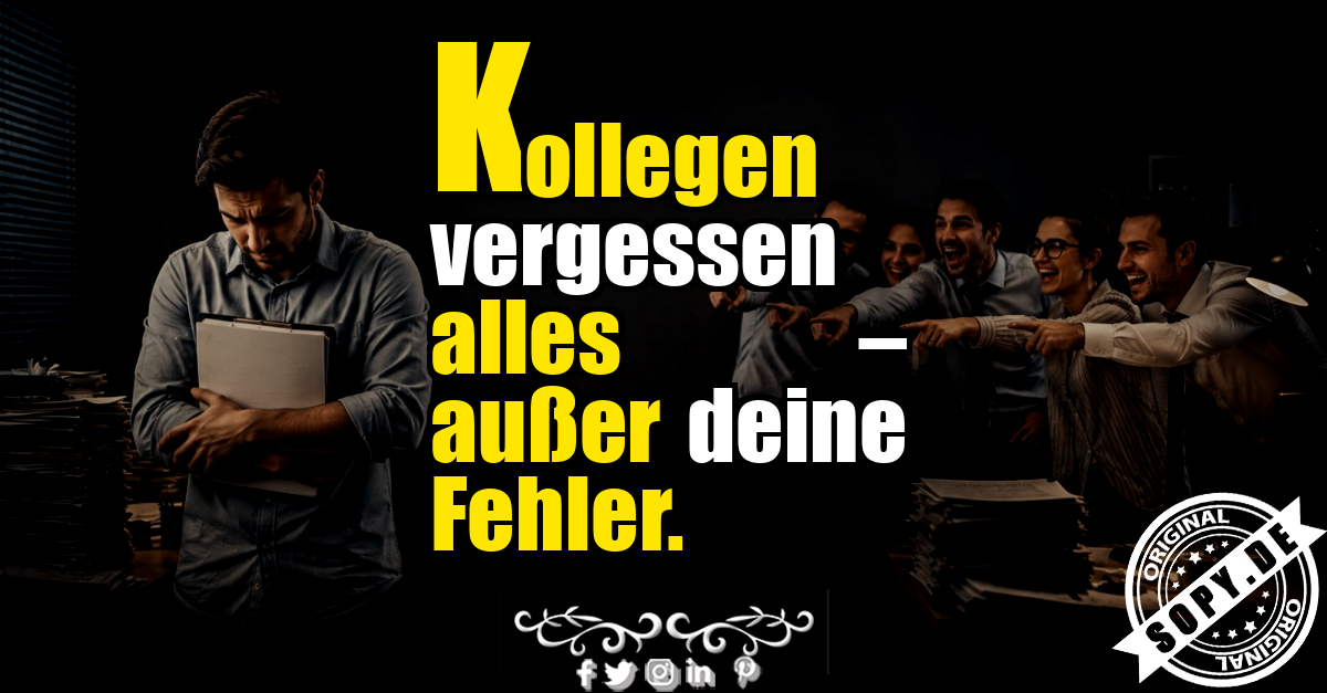 Nachdenklicher Kollege vor lachender Gruppe im modernen Büro