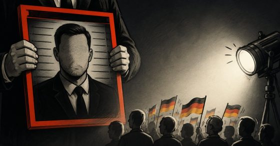 Karikatur zum Spiegel-Cover mit Ulrich Siegmund und AfD-Wahlplakat