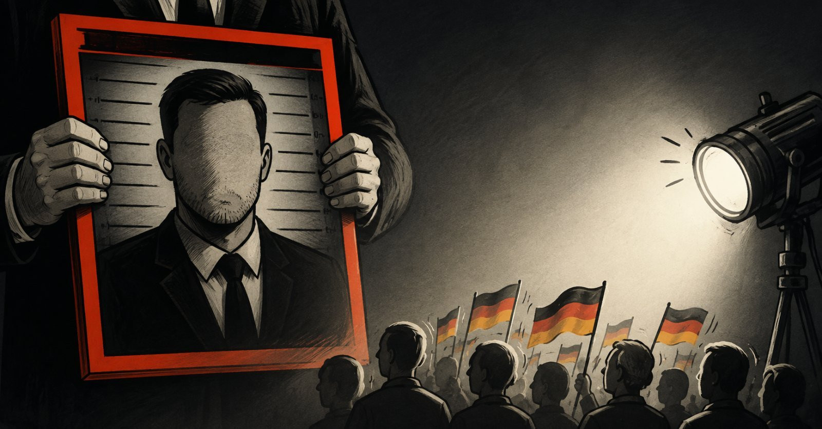 Karikatur zum Spiegel-Cover mit Ulrich Siegmund und AfD-Wahlplakat